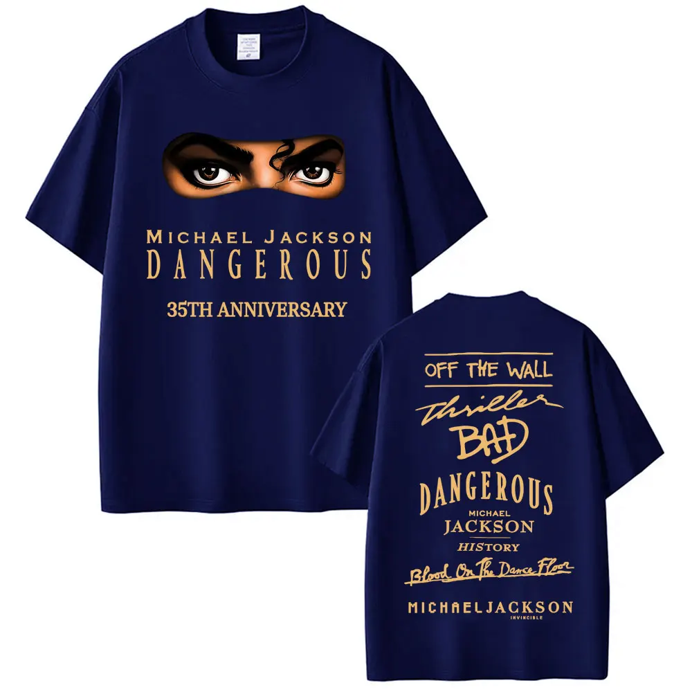 King of Pop Michael Jackson Bad Era Dangerous T-Shirt Herrenbekleidung Harajuku Gothic T-Shirt Lässiges Lockeres O-Neck T-Shirt Streetwear – Detail 3