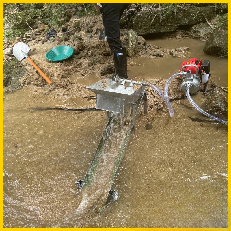 Portable small gold panning chute unpowered panning machine sand gold chute river prospecting and gold separation equipment