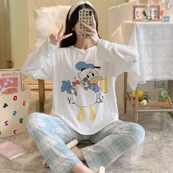 Disney Donald Duck autumn new pajamas women's casual cartoon cute long-sleeved trousers cute Winnie the Pooh homewear