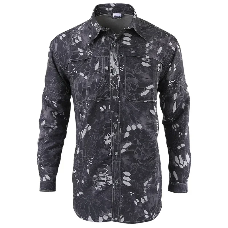 Autumn Outdoor Men Tactical Hiking T-Shirts Military Combat Camouflage Tees Hunting Camping Hiking Quick Dry Breathable T-Shirts