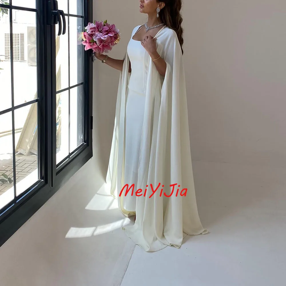 Meiyijia  Evening Dress Floor-Length Mermaid Square Neckline Crepe Saudi  Arabia  Sexy Evening Birthday Club Outfits Summer 2024