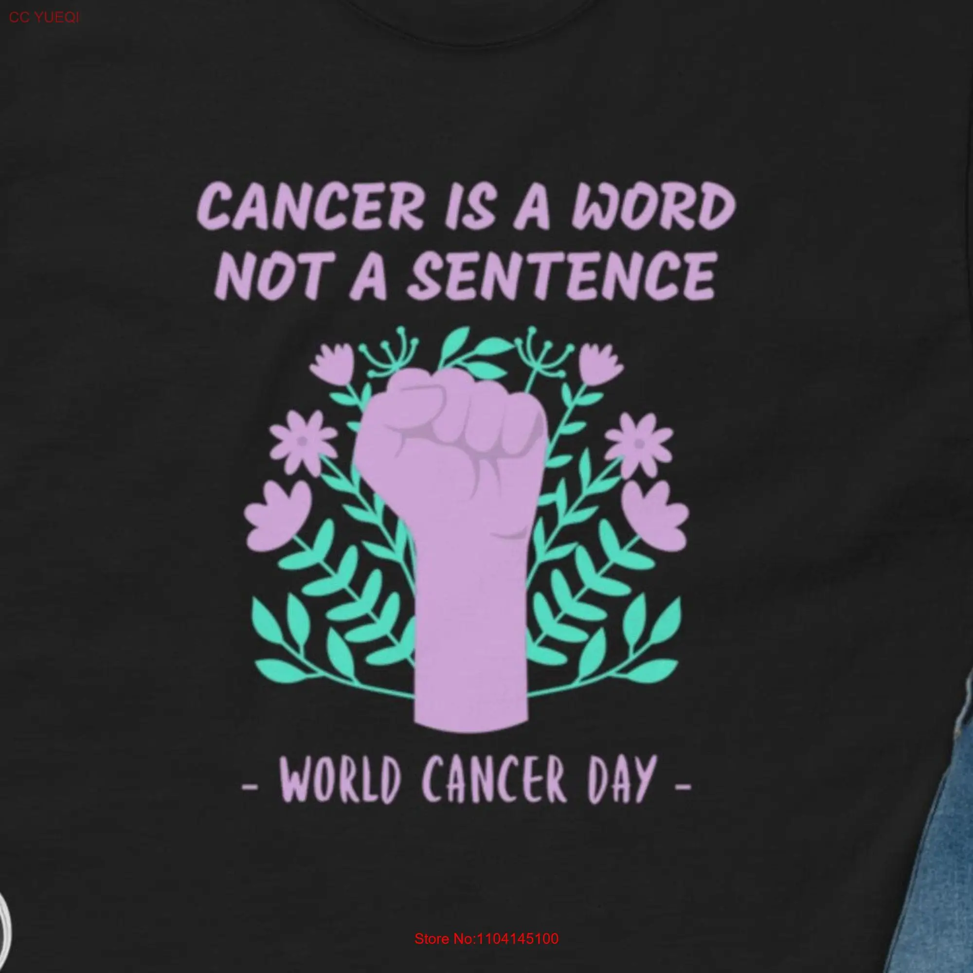 Inspirational Cancer Fighter T Shirt Motivational Quote Survivor Support Healing Vibes Purple Ribbon