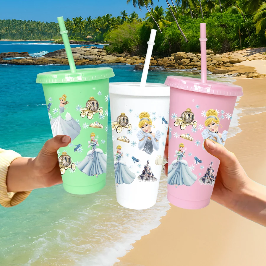 12 Pz/pacco Disney Cenerentola Zucca Carrello 26oz Plastica Colorata Festa di Compleanno Bere Utensili Succo di Caffè Tazza
