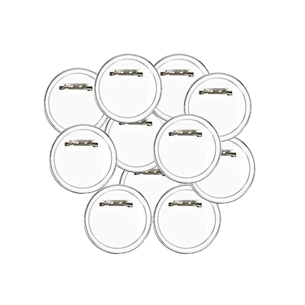 36pcs Badge 60Mm Craft Supplies Badges Acrylic Design Button Clear Round Badges Kit For Craft Supplies Rustproof Steel Pin