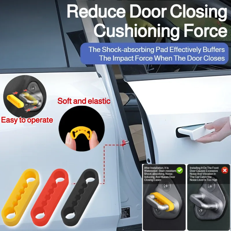 【Best Seller】Silicone Car Door Buffer Pad | Anti Shock Protector for Door Lock | Non Slip Texture Cover | Durable Auto Accessory