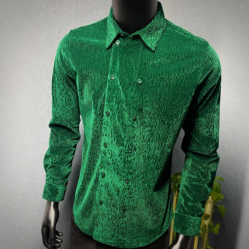 

Осенняя яркая бархатная мужская рубашка с длинным рукавом, деловая повседневная двубортная велюровая рубашка, мужская элегантная социальная мужская блузка-смокинг