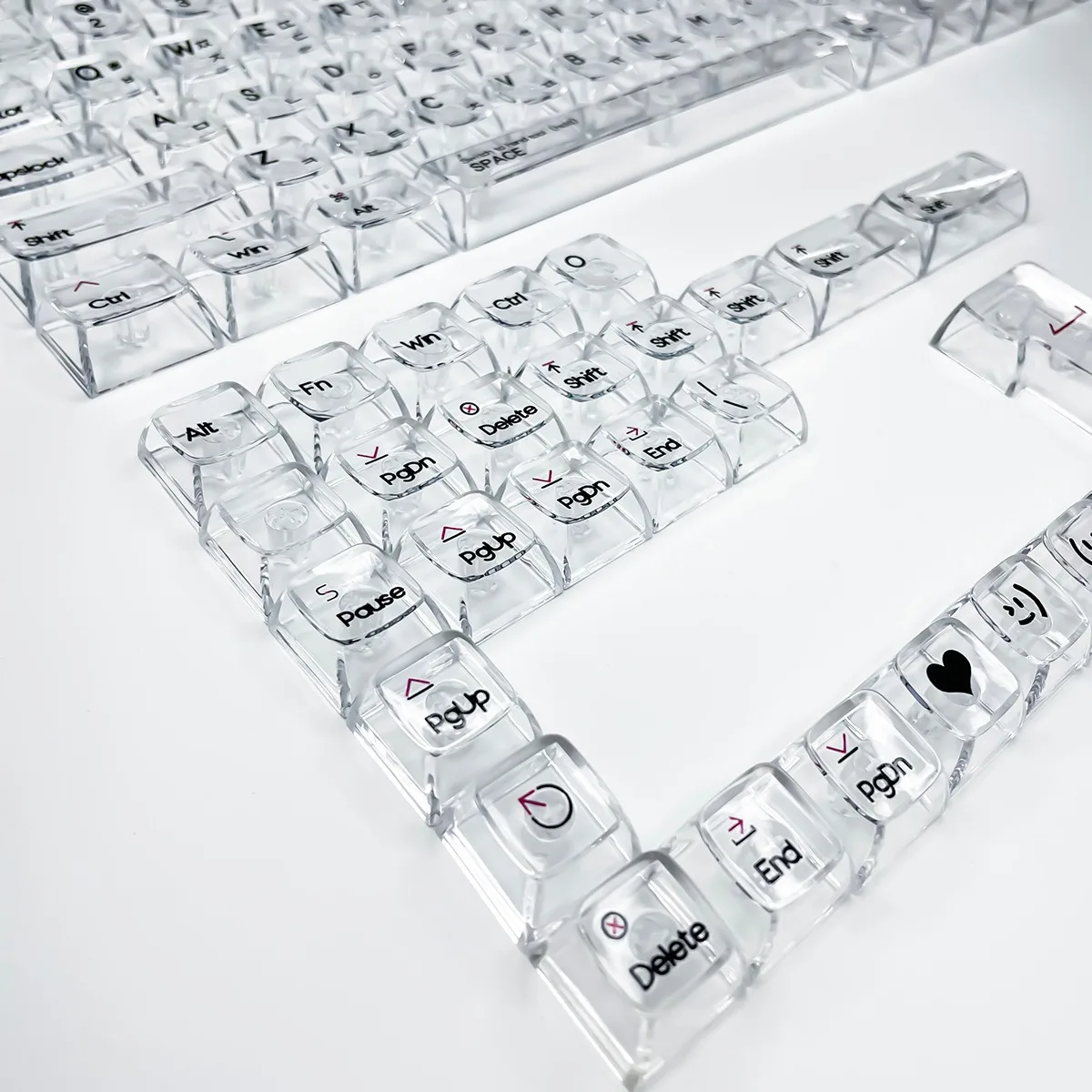 Imagem -03 - Keycaps de Cristal Transparente para Teclado Mecânico Coreano Árabe Russo Retroiluminado Rgb Layout Iso pc Faça Você Mesmo 132 Teclas