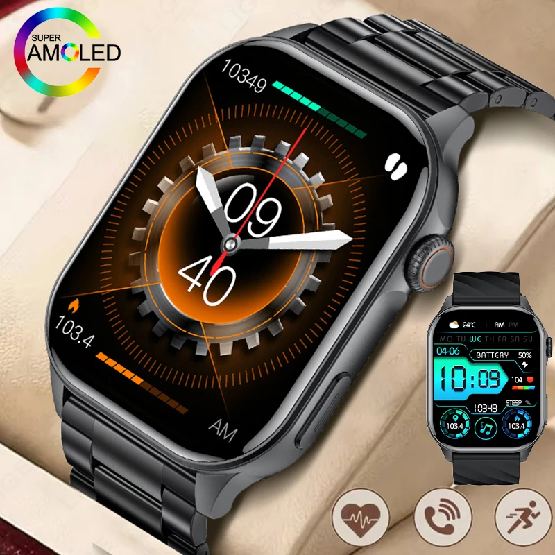 LIGE Smartwatch الرجال 2.01 "HD شاشة مراقبة الصحة الساعات مقاوم للماء الرياضة اللياقة البدنية ساعة ذكية Reloj Inteligente Mujer 2025