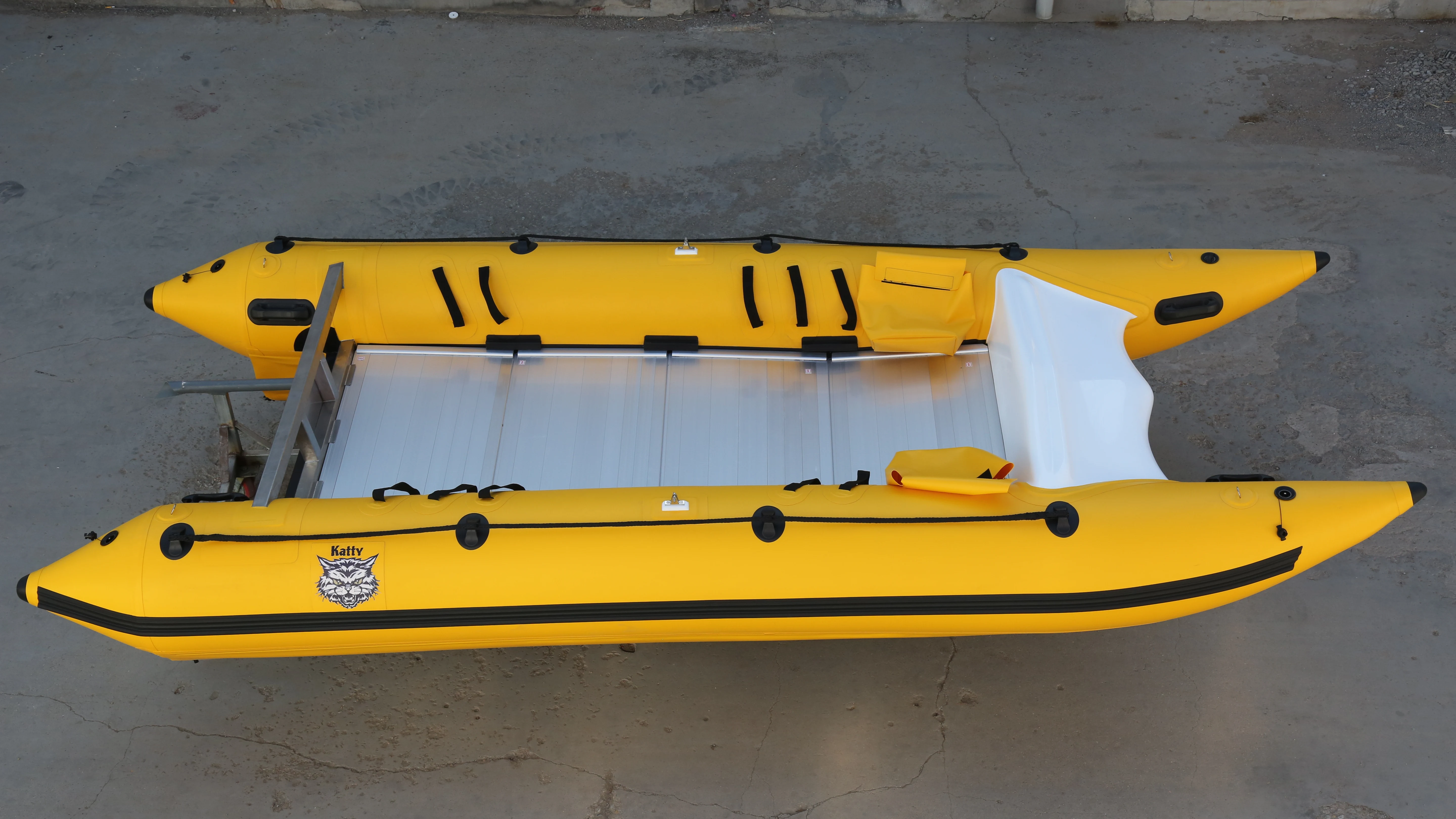 Aluminum Fishing & Rowing Sport Boat With PVC Inflatable Pontoon Floor For Outdoor Drifting On Lake River Ocean Waters