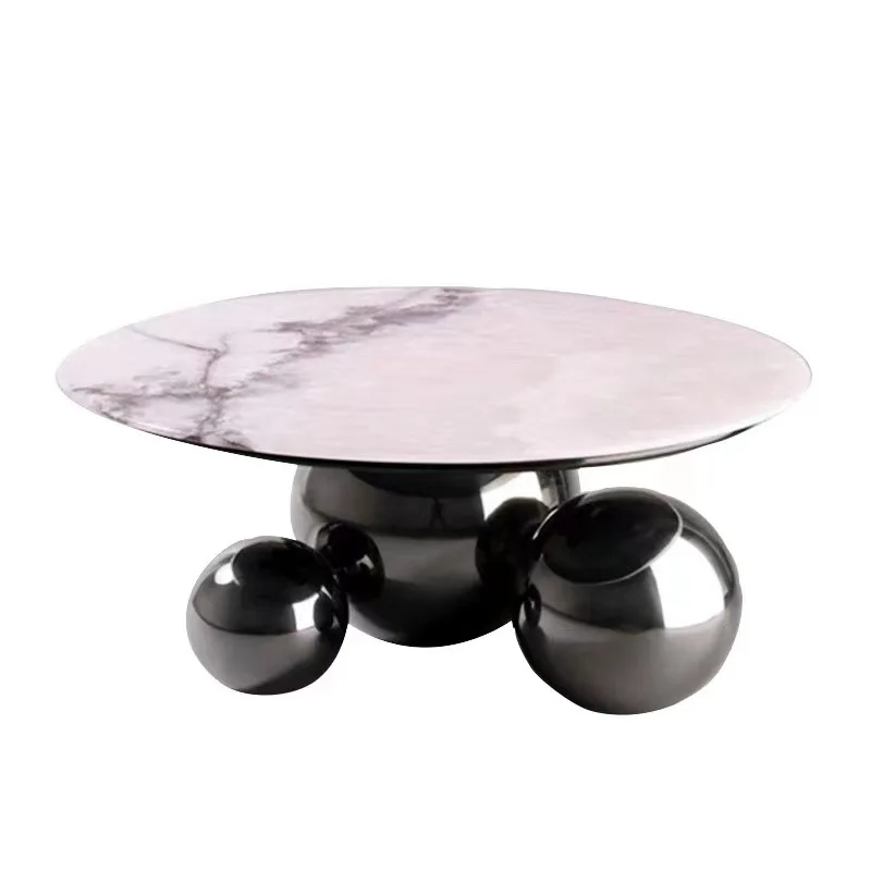 

Daiyuan ball stainless steel marble coffee table designer rock slab jiaoji hotel