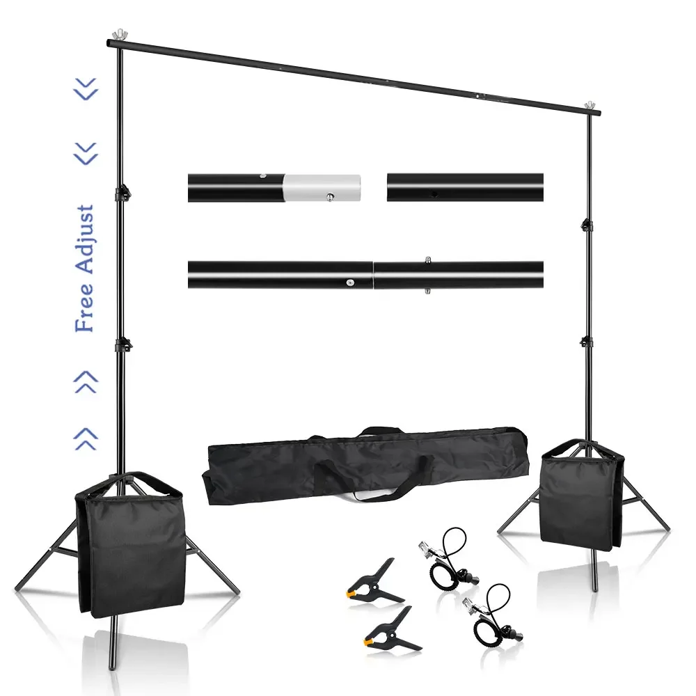 

2.6x3M/8.5x10ft Photo Video Studio Backdrop Background Stand, Adjustable Telescopic Background Support System with Carry Bag