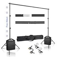2.6x3M/8.5x10ft Photo Video Studio Backdrop Background Stand, Adjustable Telescopic Background Support System with Carry Bag