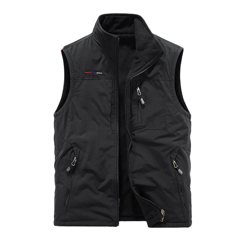 Autumn/Winter 2023 Double Sided Vest for Men's Outdoor Sports Tank Top, Shoulder Top, Plush Vest, Sleeveless Jacket