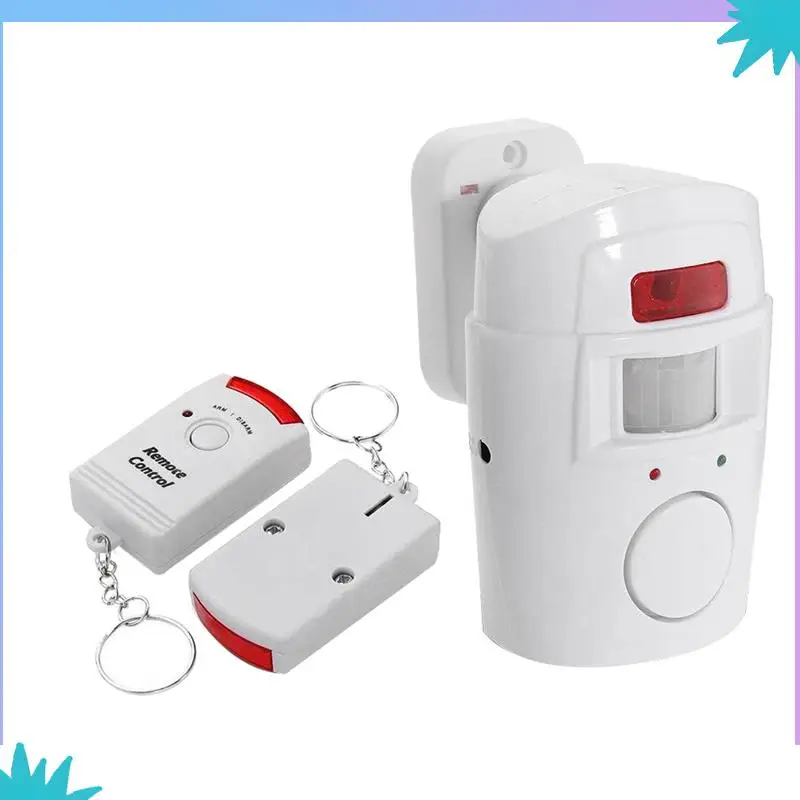 ABZW 4X Инфракрасный датчик движения - охранная сигнализация с 2 пультами дистанционного управления, подходит для дома/гаражей/магазинов