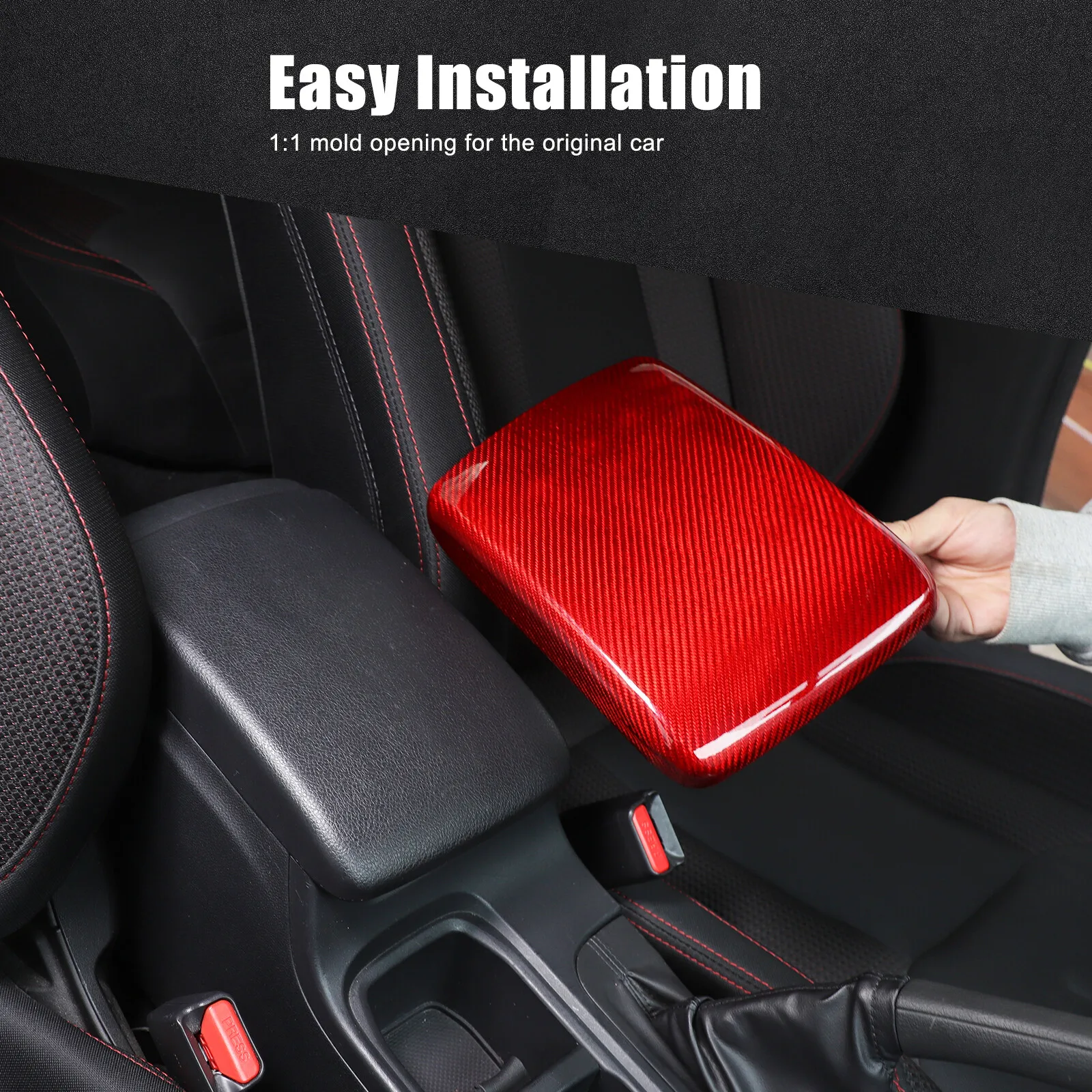 1PCS Carbon Fiber Car Center Console Armrest Box Panel Cover For Subaru WRX Levorg 2022-2026 Protection Trim Accessories