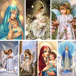 Meian Cartoon Angel DIY Cross Stitch 11CT Embroidery Kits Craft Needlework Set Printed Canvas Cotton Thread Home Decoration Sale