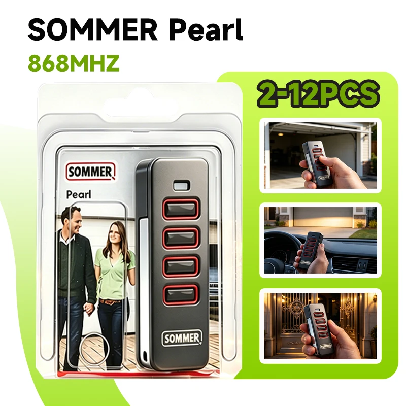 

SOMMER PEARL 868MHz Garage Door Remote Control 4-Button Hand Transmitter Compatible with 4019 4018 S10779 TX40-868-4 TX55-868-4