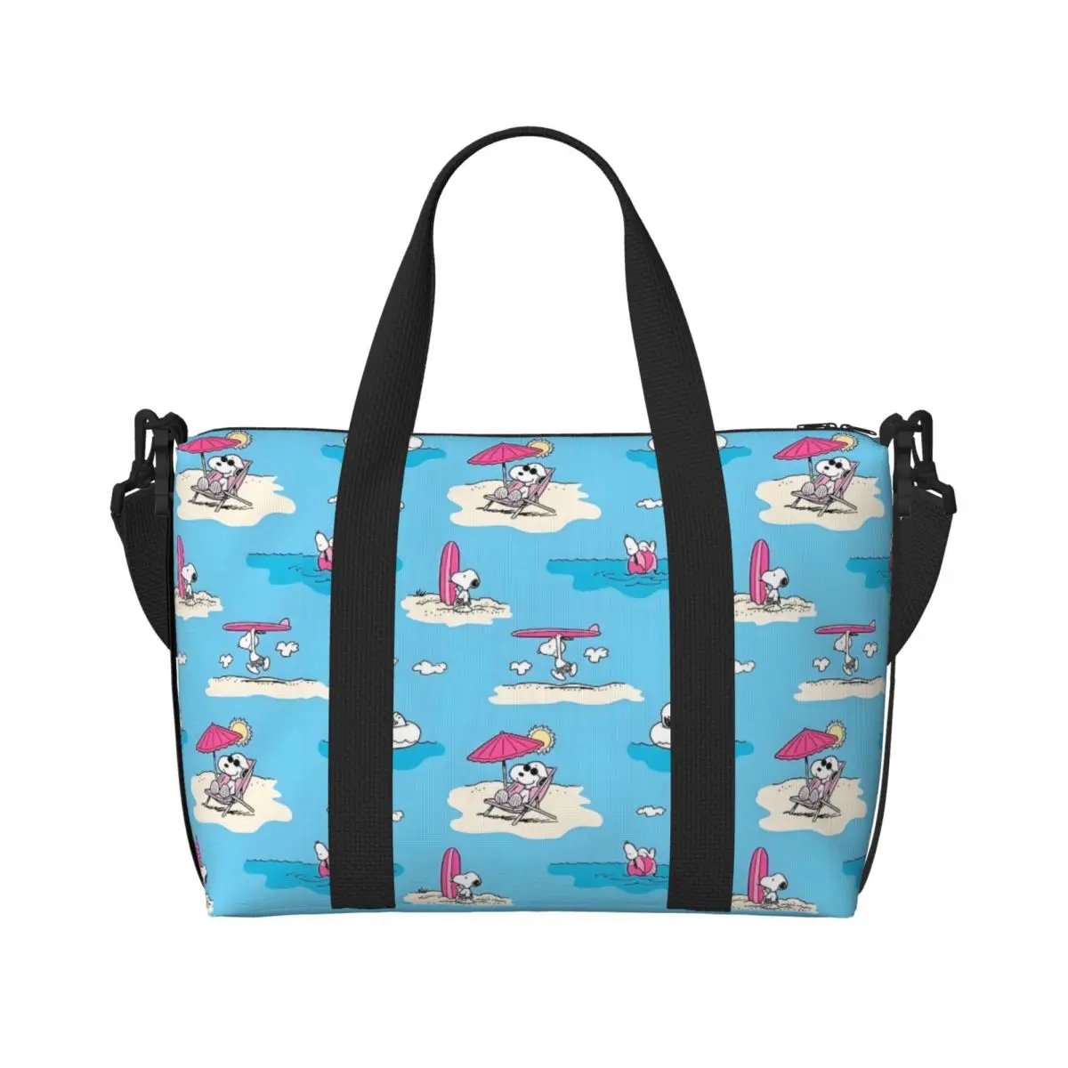

Custom S-Snoopys Grocery Shopping Tote Bags Women Big Capacity Anime Beach Gym Travel Bags