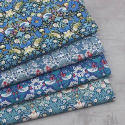 William Morris Fabric Thin Cotton Poplin Classic Pattern for Sewing Dresses Clothes by Half Meter