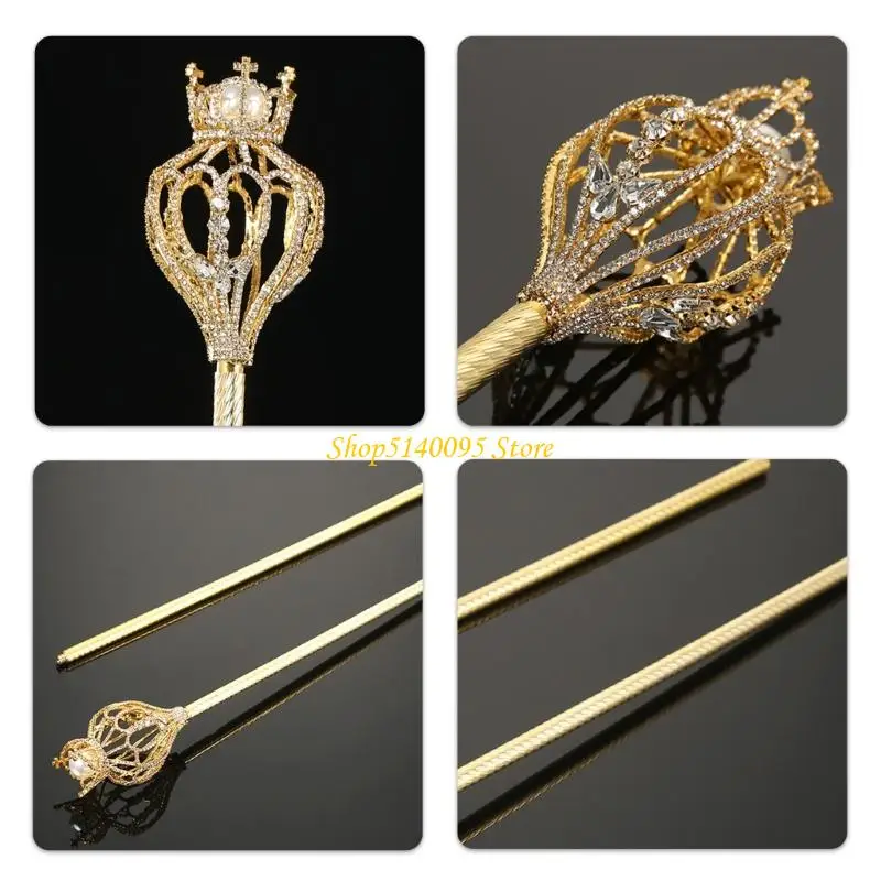 DXAE musujące miedziane cyrkonie magiczne berło dla fantasy odgrywanie ról przedstawienia teatralne wydarzenie dla dzieci