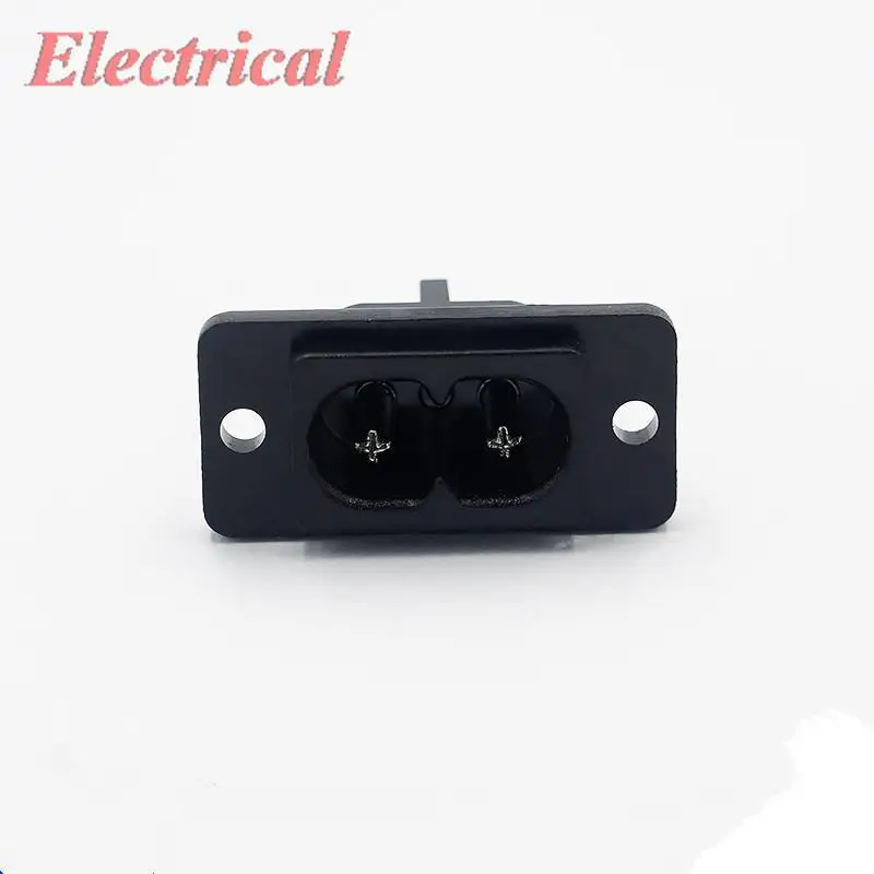 IEC C8 Socket Panel Mount Plug Adapter 2.5V AC 7A 2Pins IEC Inlet Plug Power Socket