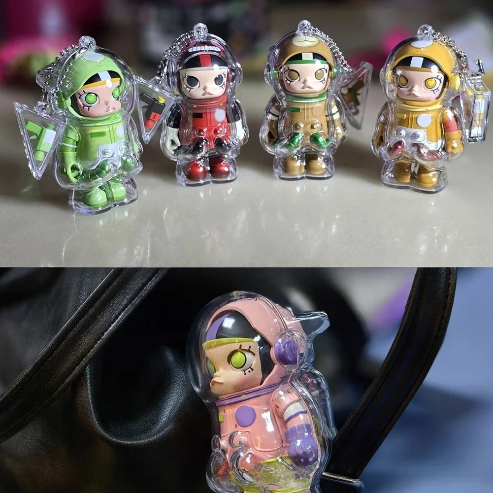 For Molly Plush Dolls Plastic Display Bag Transparent Portable Cable Organizer Box Protective Acrylic Storage Case No Doll