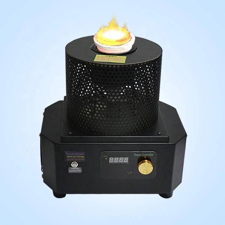 3.5KW 1KG Gold Capacity 1600 Degrees Heating Furnace Gold Silver Melting Furnace  Induction Melting Smelter