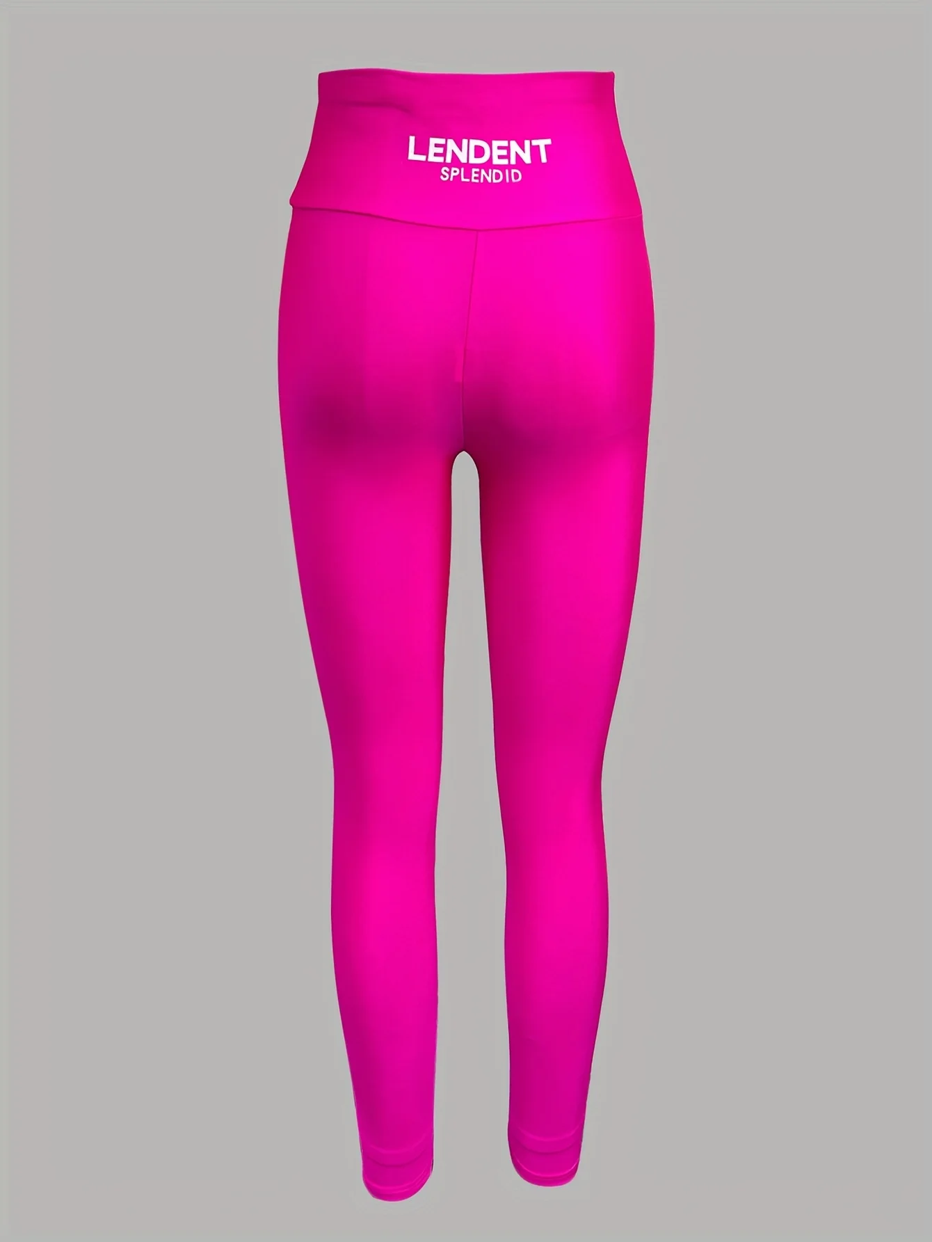 Elegante, hoch taillierte, glänzende, hochelastische Basishose für Frühling und Sommer mit Buchstaben-Design an der hinteren Taille und ausgestelltem Boden