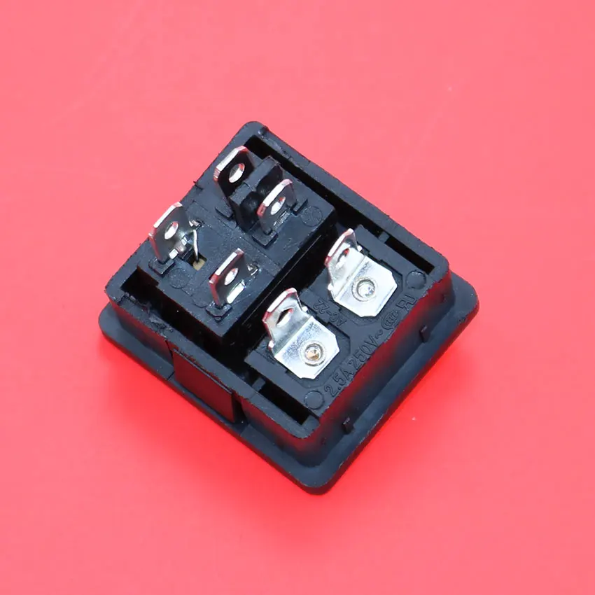 cltgxdd AC 2.5A 250V IEC 320 C8  Power Cord Inlet Socket receptacle With ON-OFF Red Light Rocker Switch for Computer Amplifier