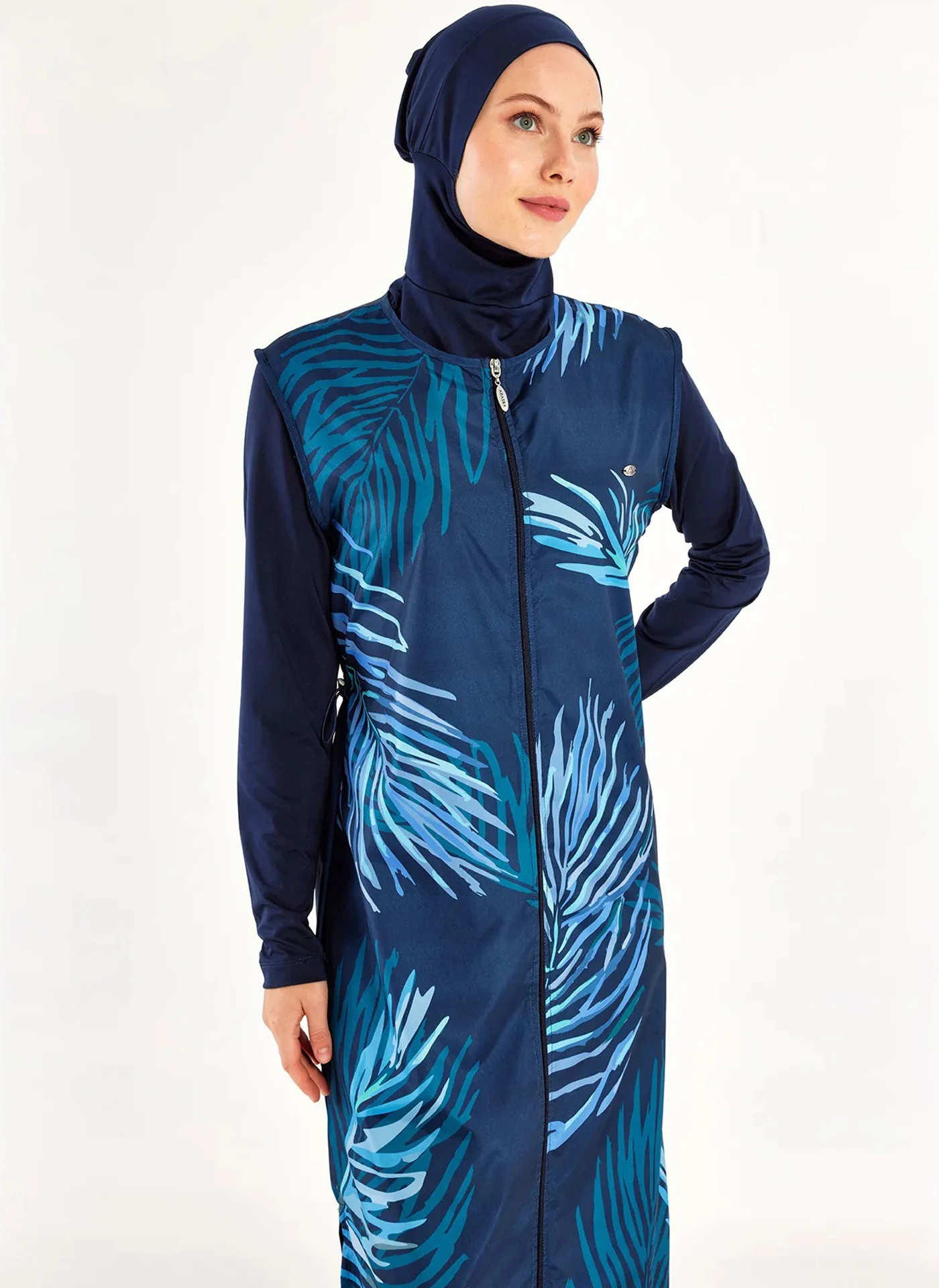 4pcs/set New Muslim Swimwear Women's Burkini Long Sleeve Sports Swimsuit Set UPF50-UV Protection