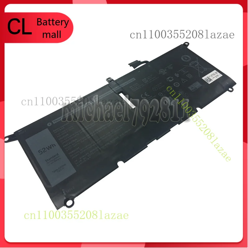 

Новый аккумулятор DXGH8 емкостью 52 Втч, совместимый с Dell XPS 13 9370 серии G8VCF H754V