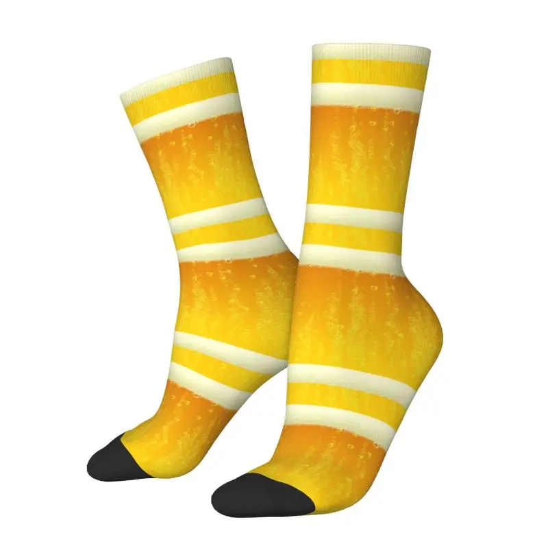 Cool Mens Funny Beer Realistic Bubbles Foam Dress Socks Unisex Comfortable Warm 3D Print Drinking Lover Crew Socks