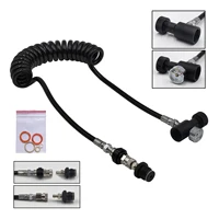 HPA 100 pulgadas (2,5 M) línea de manguera remota de bobina gruesa con o sin calibre de 3000psi 8mm macho y hembra control deslizante de desconexión rápida