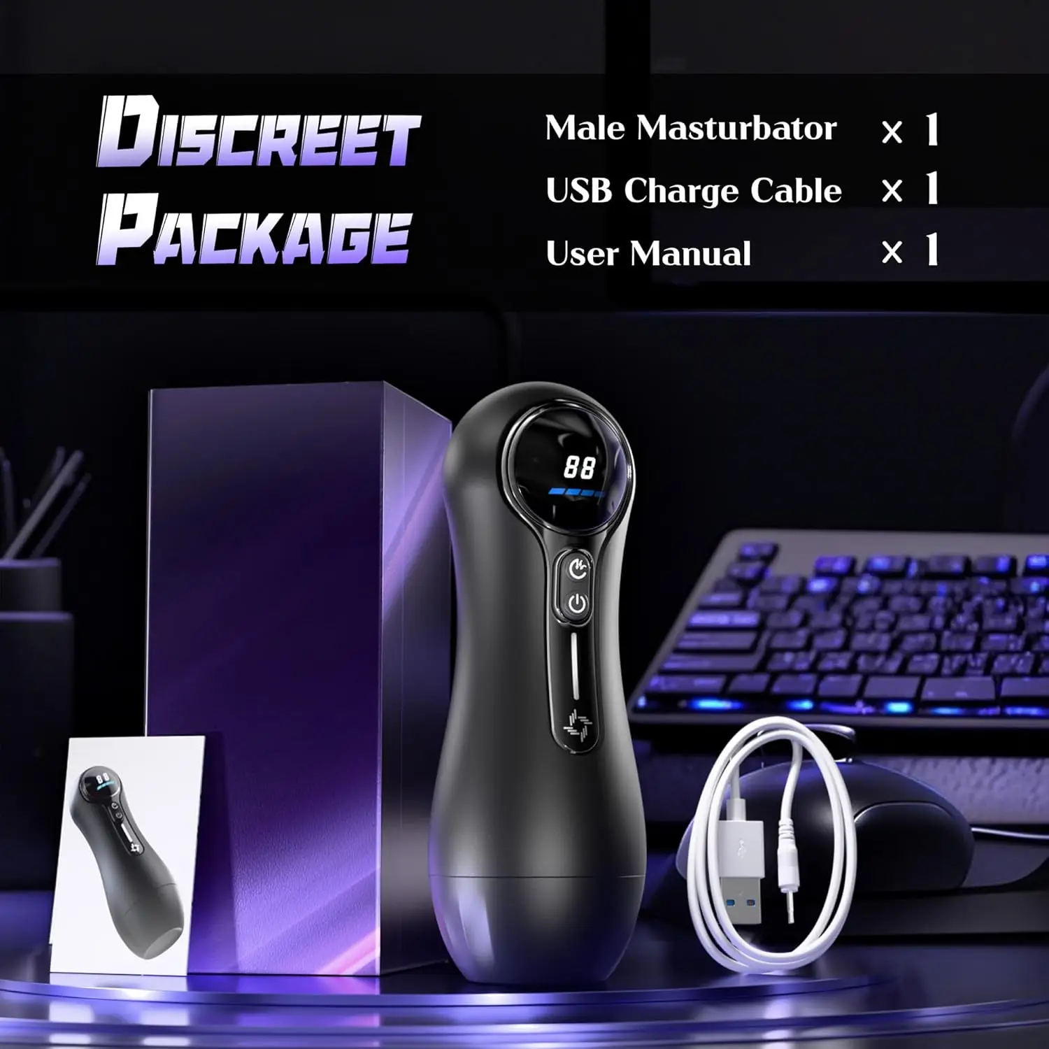 Male Masturbator Penis Pump Adult Sex Toys for 18 Men with 4 Sucking 9 Vibration Modes LED Display Pocket Pussy Realistic Vagina - view 5