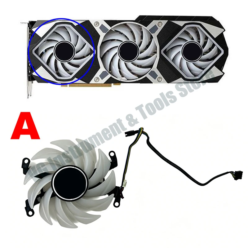 Kühlungslüfter für RTX3060 3070 3080 GPU-Lüfter für Gainward RTX 3090 3080 3070 3060. Glitzernde, leichte Grafikkartenlüfter – Detail 4
