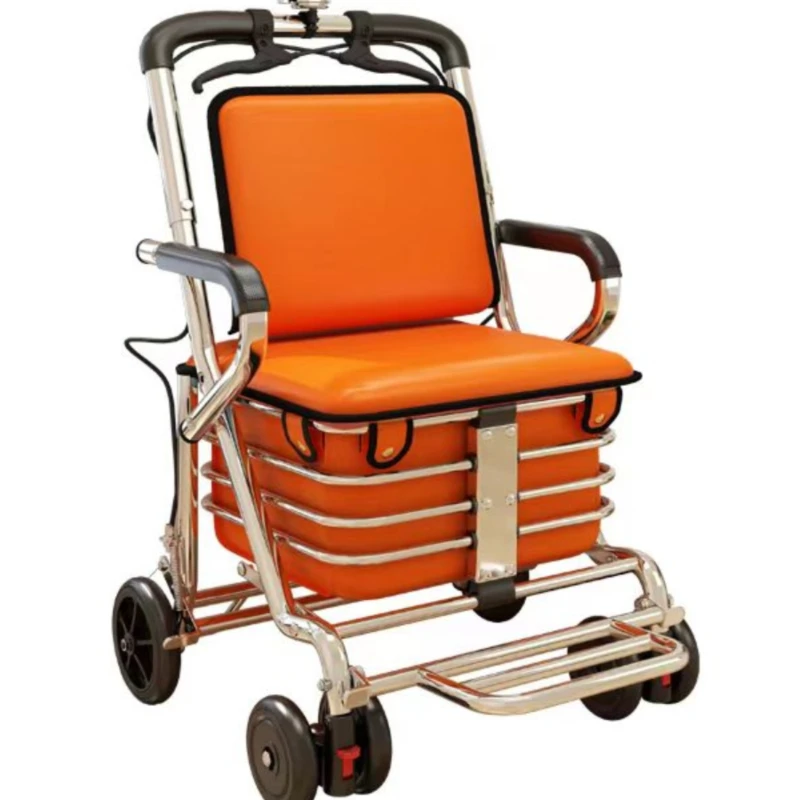 Elderly Scooter Four-Wheel Seat Foldable Walking Shopping Cart