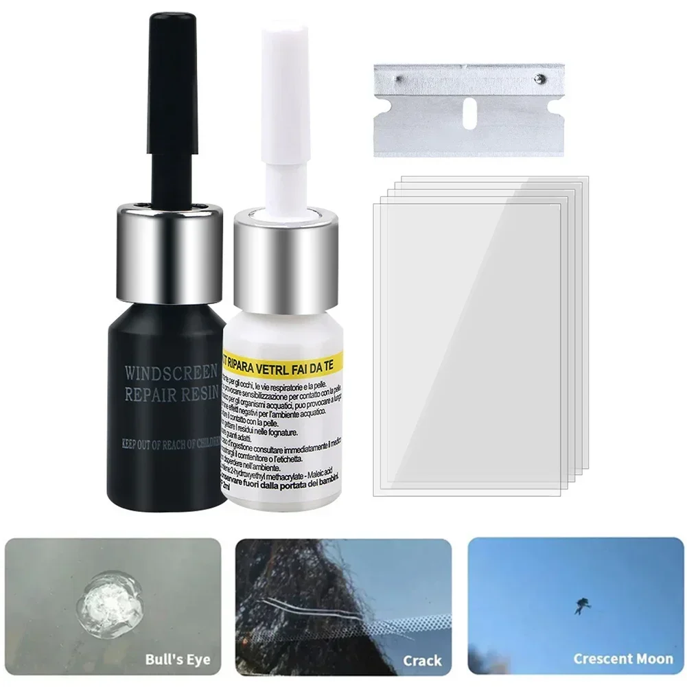 Car Glass Scratch Repair Car Window Broken Repair Windscreen Crack Recovery Set Automotive Windshield Repair Tools And Fluid