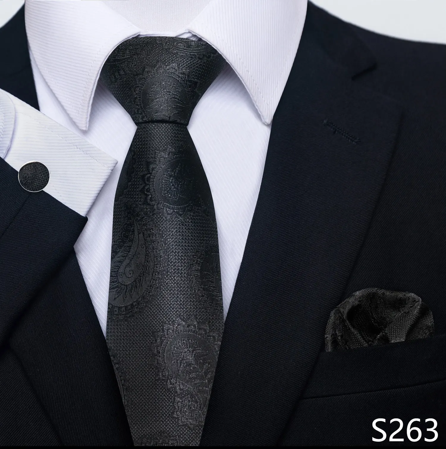 Neue Stil Mode Marke Krawatte Für Männer Grün Floral Krawatte Einstecktücher Manschettenknöpfe Set Krawatte Anzug Zubehör Fit Formale Party – Detail 16
