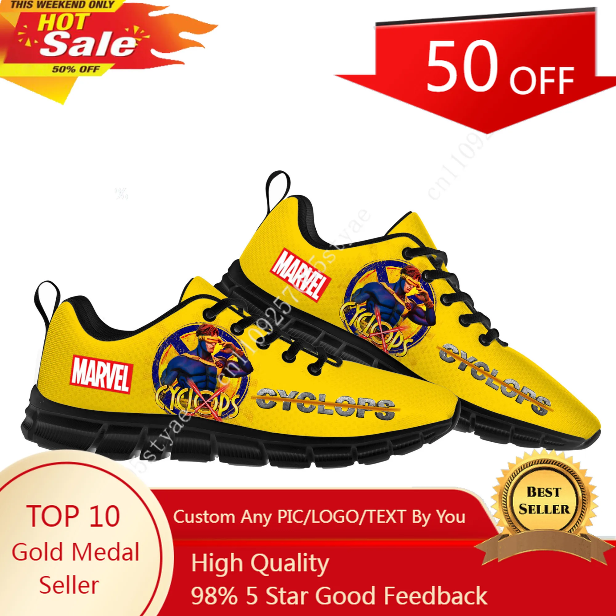 Marvel Scott Summers Cyclops Sports Shoes Mens Womens Casual Running Lightweight Shoes