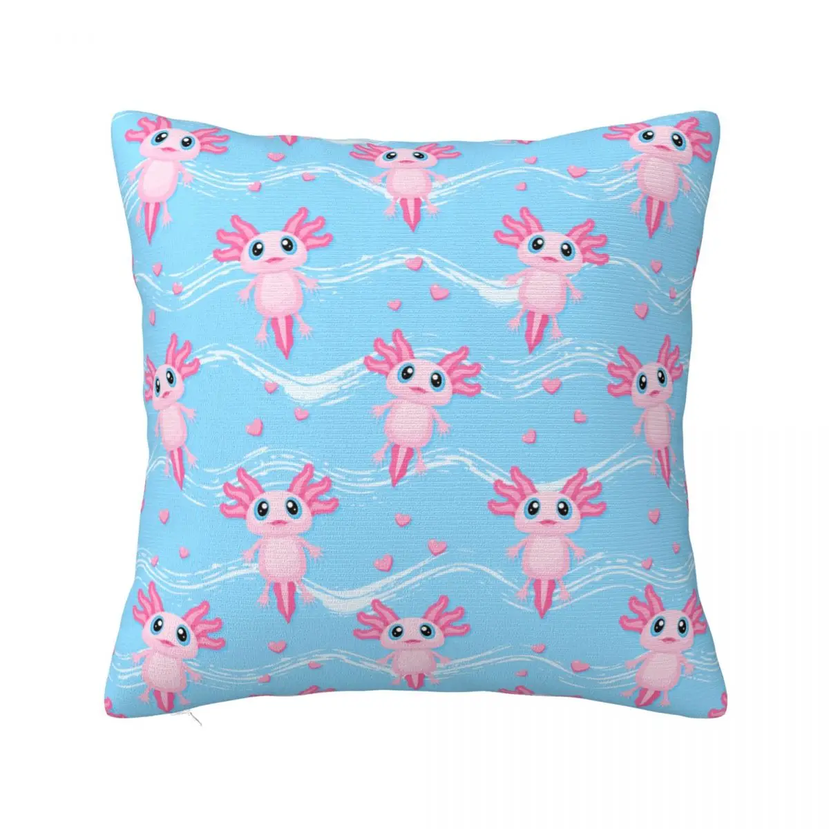 Decorative Pillowcase Cute Pink Axolotl Merch Bedroom Pillow Case Cover Square Multi-Size Wholesale