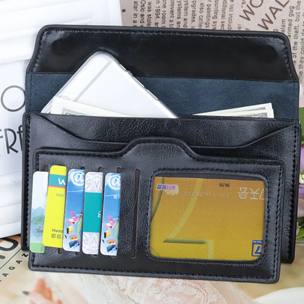 Portable Genuine Leather Women Long Wallet Large Capacity Slim Cowhide Wallet Multipurpose Female Coin Purse Women