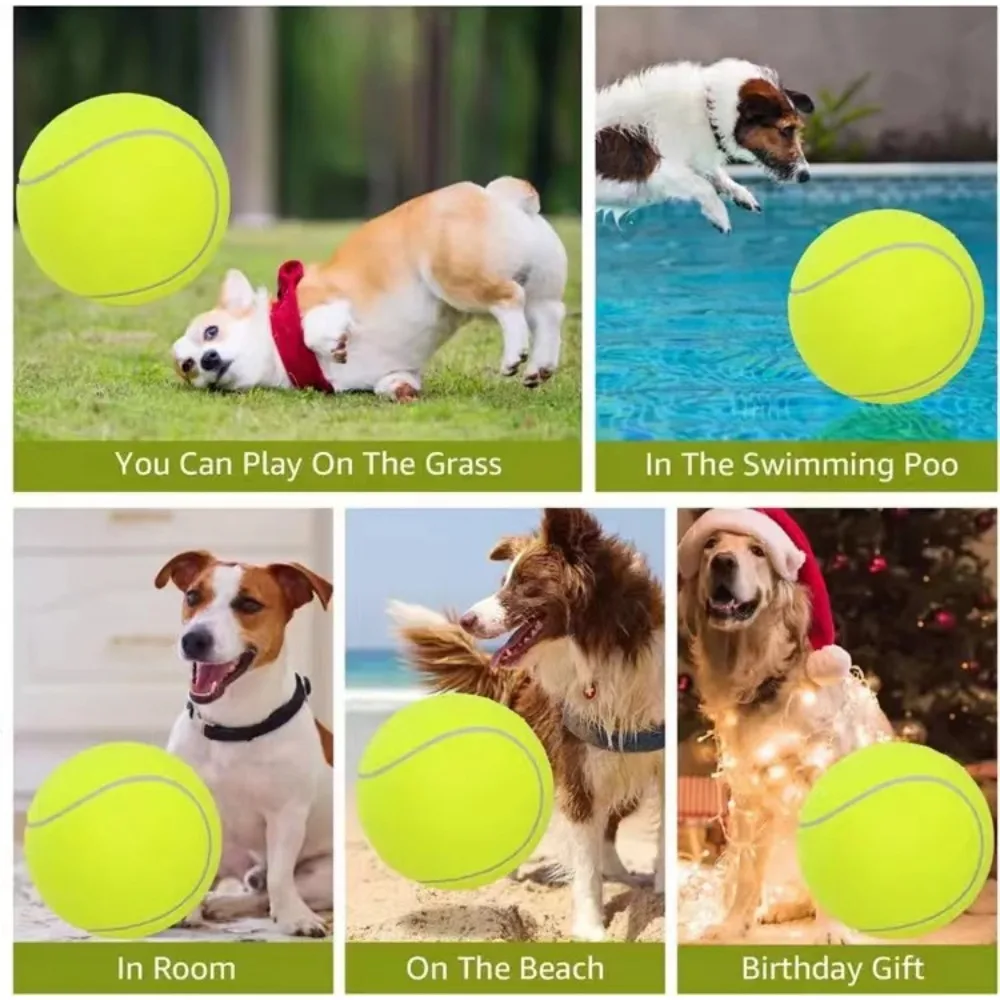 Giant Tennis Ball For Dog Chew Toy Pet Dog Interactive Toys Big Inflatable Tennis Ball Pet Supplies Outdoor Cricket Dog Toy