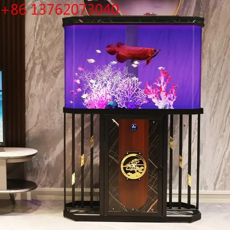 New screen fish tank living room small water-free fish tank acrylic ecological bottom filter aquarium