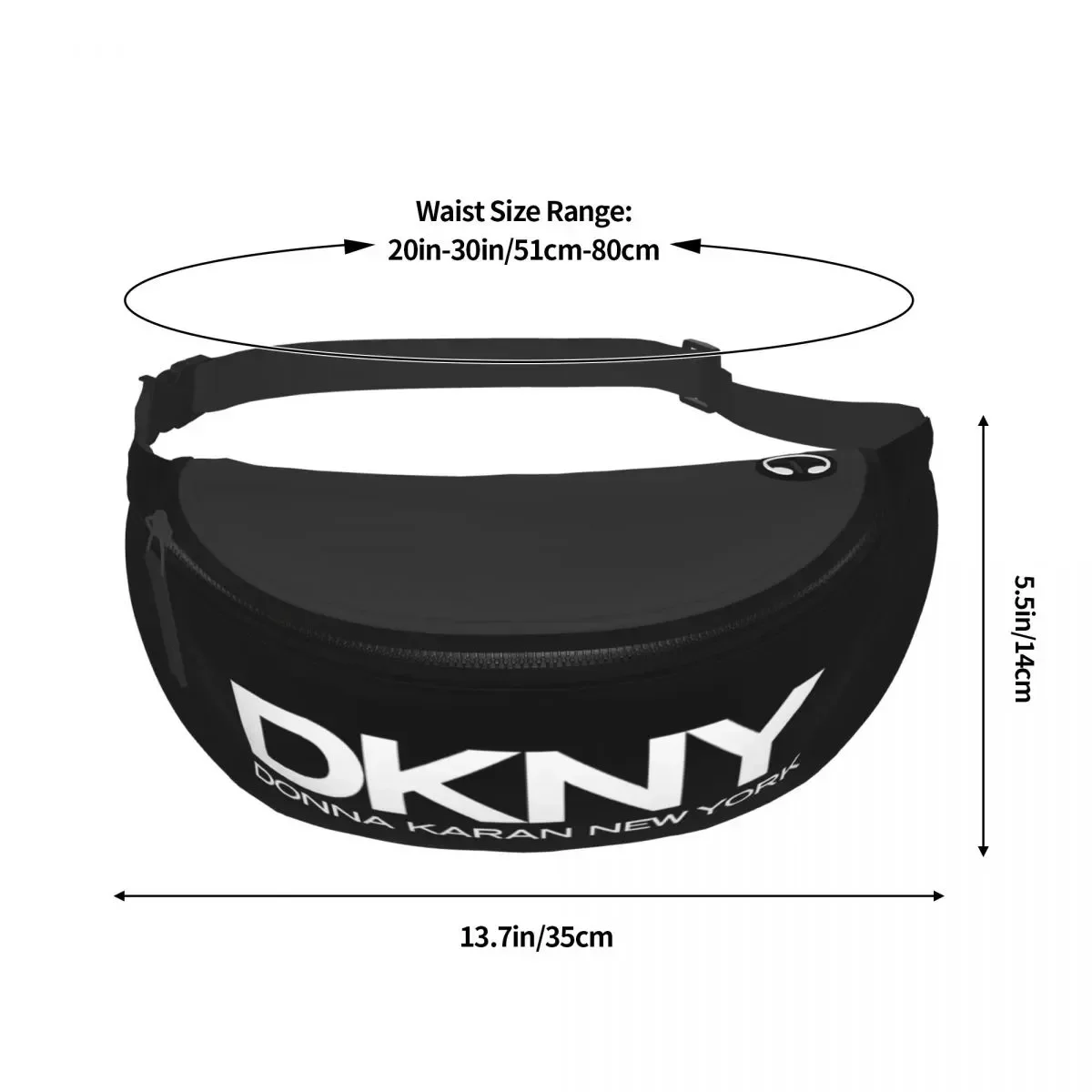 White DKNYs Fanny Pack Women Men Custom Crossbody Waist Bag for Traveling Phone Money Pouch