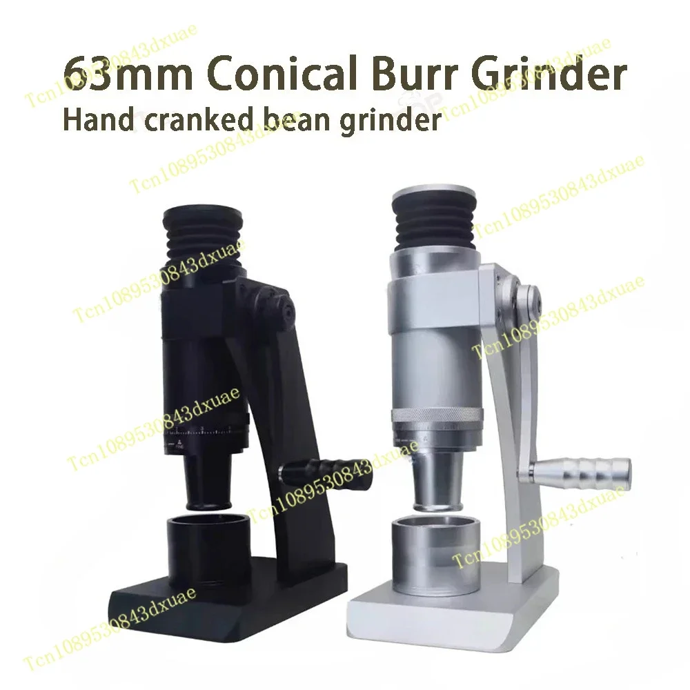 Hand Cranked 63mm Coffee Grinder Ghost Conical Burr Grindier For Turkish Coffee Espresso Mocha External Adjustment Dial