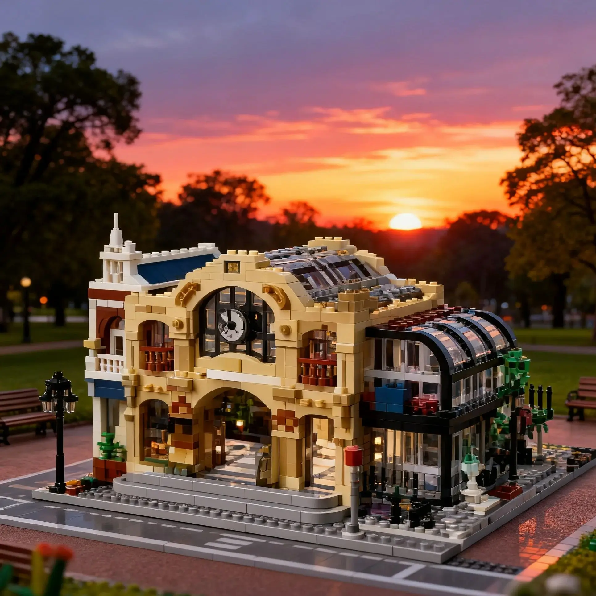 

NEW Brick Cross Modular MOC Creative street view Model Building Blocks Architecture Education Assembly Model Toys Gifts 3050PCS