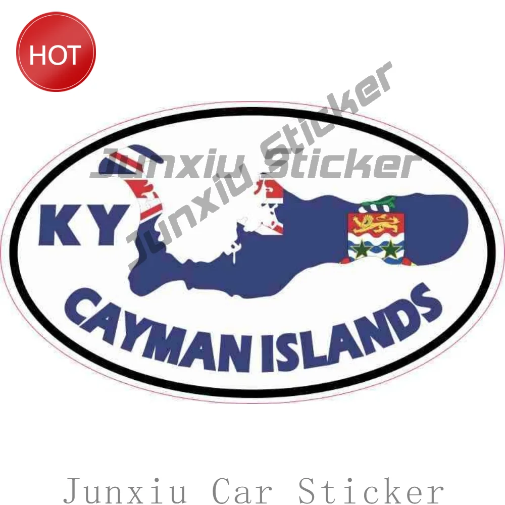 Oval KY Cayman Islands Vinyl Car Sticker Eye Catching Decal For Bumper Travel Souvenir Decoration Automotive Accessories