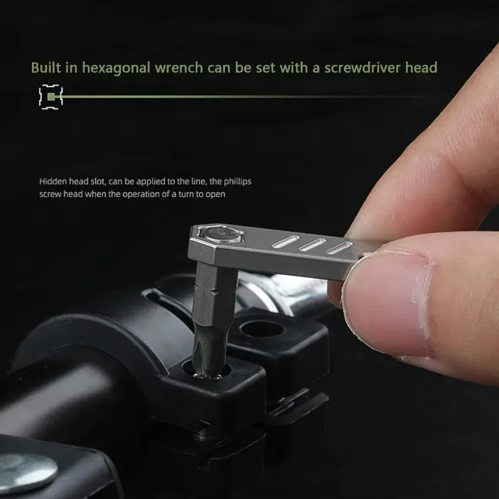 TC4 Titanium Crowbars Alloy Multi Functional Mini Edc Keychain for Outdoor Survival Portable Bottle Opener Pry Batch Head Hole