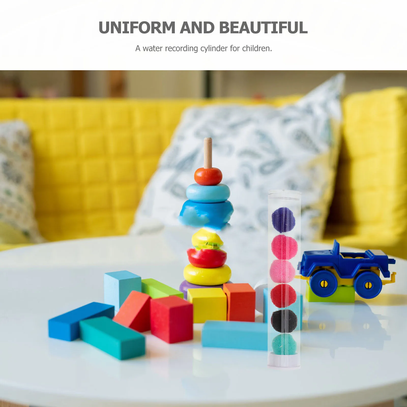 

10Sets Drinking Water Record Tubes Pompoms Kindergarten Visual Tracking System School Drinking Area Layout Intake Monitor