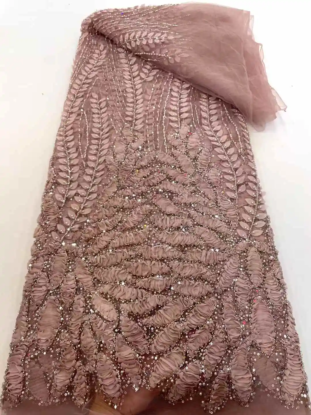 قماش دانتيل أفريقي فاخر 2025 جودة عالية الترتر الخرز أقمشة الدانتيل لحفل الزفاف النيجيري الفرنسية تول أقمشة الدانتيل